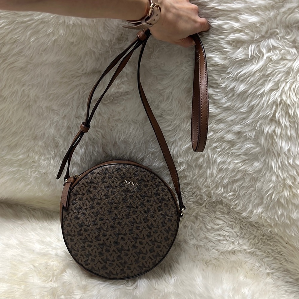 Like New -DKNY Vegan Leather Round Crossbody Bag